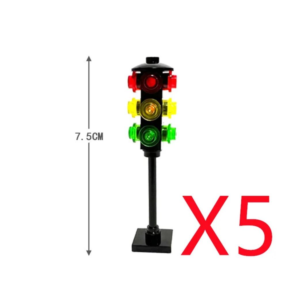 City Street Series Building Blocks Accessories Rail Transit Train Signal Light Railings Brick Toilet Flower Bed Phone Box Toy