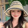 Handmade Weave Crochet Hat Summer Fisherman Caps Fashion Straw Bucket Cap  Girls