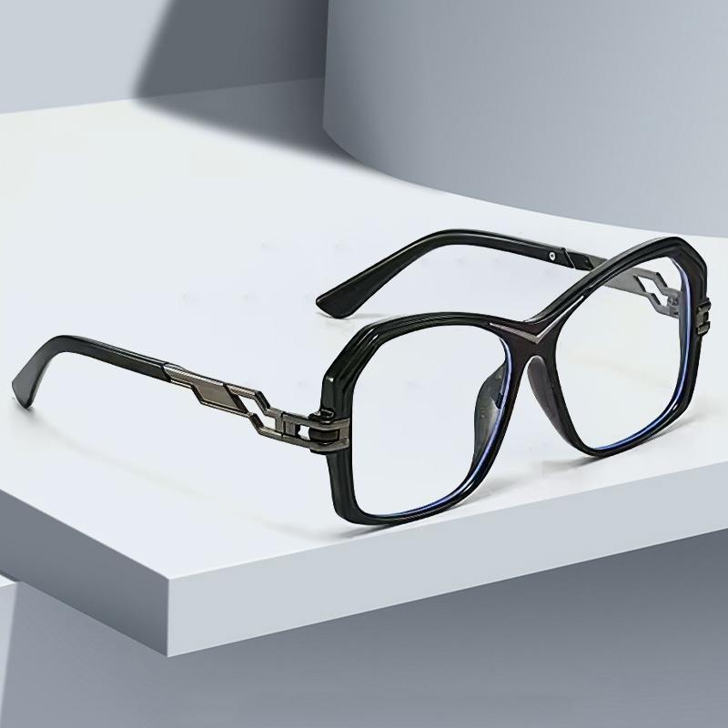 Anti Blue Light Glasses Oversized Frame Transparent Lenses Glasses Unique Metal Chain Modern High-end Women Computer Glasses