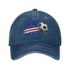 Cape Verde Flag Cabo Verde Soccer Ball Baseball Cap Vintage Distressed Washed Sun Cap Unisex Style Summer Adjustable Hats Cap