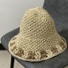 Путешествия отпуск регулируемая соломенная шляпа плетеная универсальная поколение лето карнизы вдоль цветы защита от солнца козырек новый женский