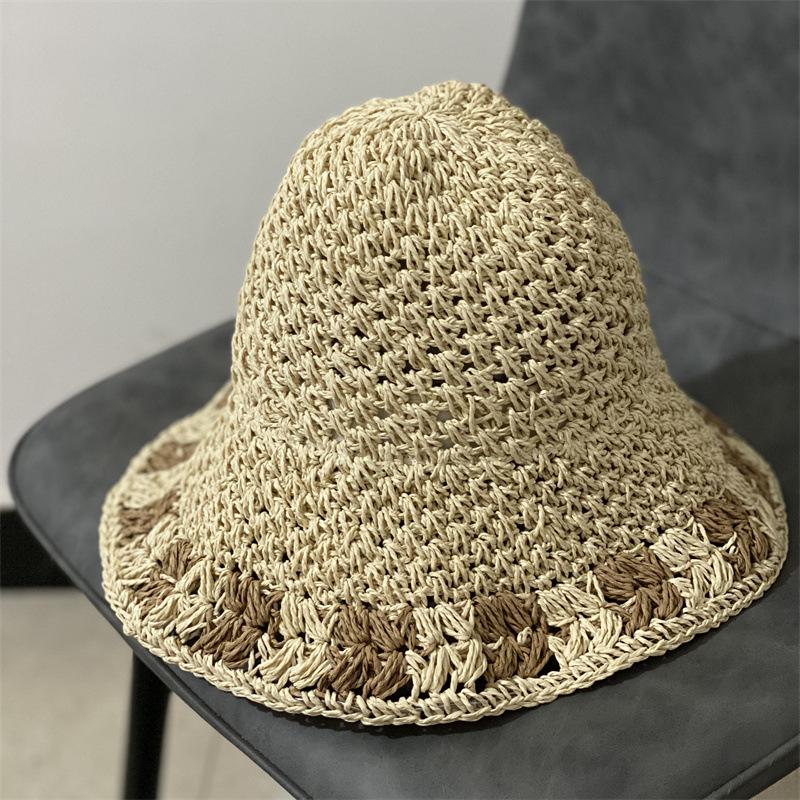 Путешествия отпуск регулируемая соломенная шляпа плетеная универсальная поколение лето карнизы вдоль цветы защита от солнца козырек новый женский