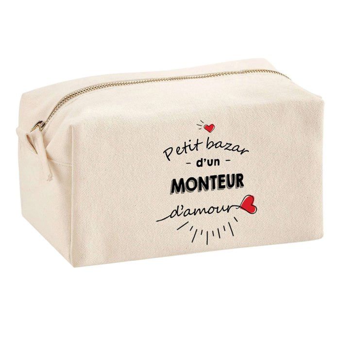 Trousse multifonction Bazar d'un Monteur d'amour Cadeau Anniversaire Idée Personnalisé Rentrée | Trousse Scolaire Fournitures Bureau