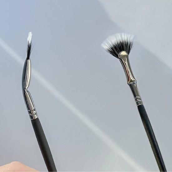 2 шт. веерообразная щеточка для туши, щеточка для ресниц, для естественного эффекта лифтинга и улучшения нижних ресниц, синтетическая щеточка для ресниц без размазывания и комочков