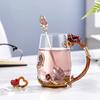 Эмалированная прозрачная стеклянная чашка для чая с пузырьками, женская бытовая изысканная подарочная коробка с крышкой