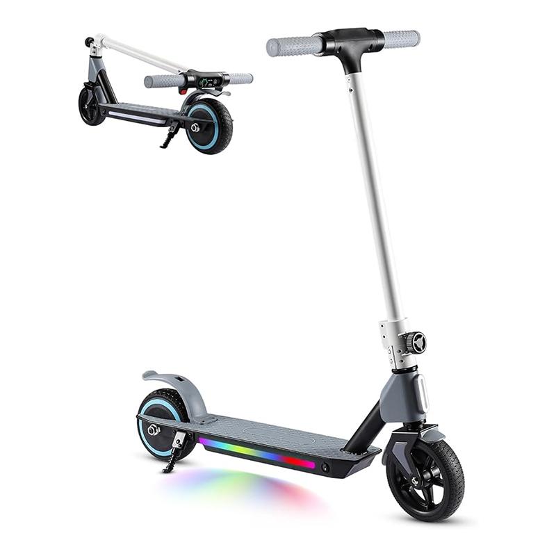 Электросамокат, Детский самокат, Мотор 130 Вт, Аккумулятор 24 В 2,5 Ач, Шины 6,5 дюймов, Макс. дальность 8 км, Макс. 14 км/ч, Светодиодный дисплей, Складной электросамокат для детей