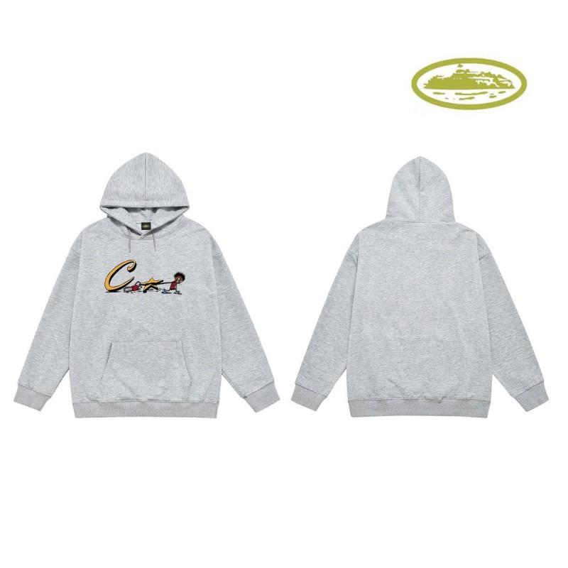 CORT Alcatraz Distressed Hoodie Men Streetwear Loose Fit Couple Sweatshirt Winter