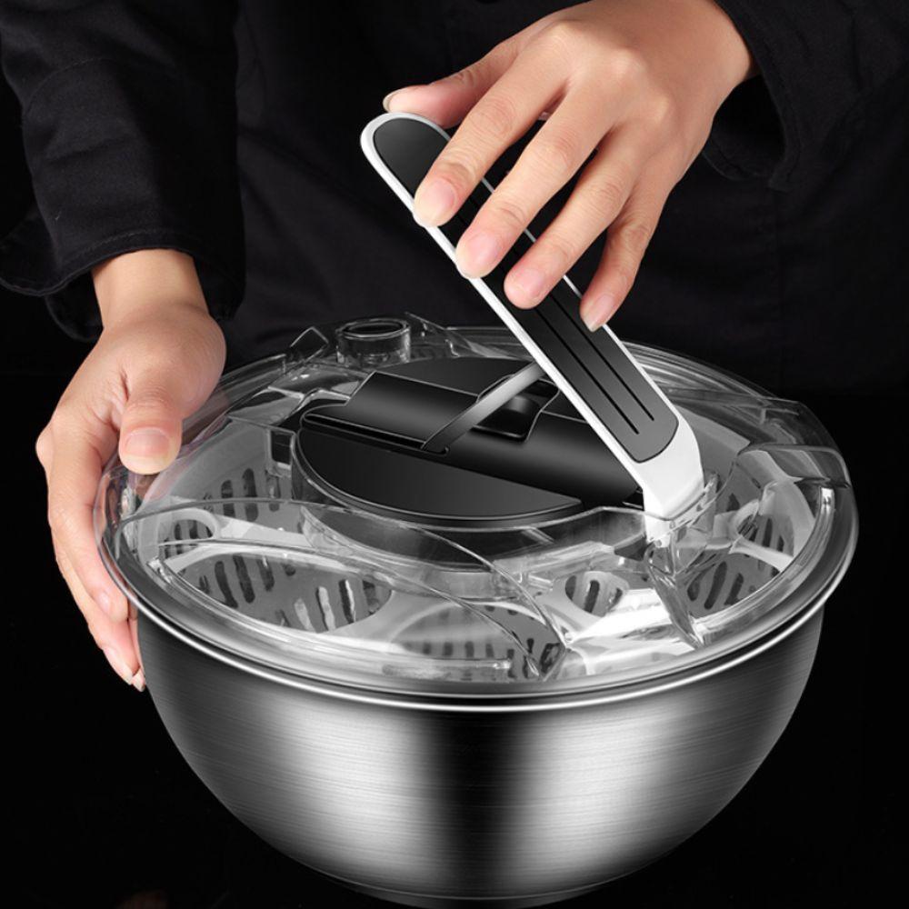 Manual Vegetable Dehydrator Stainless Steel Fruit Washer Salad Spinner Kitchen Accessories