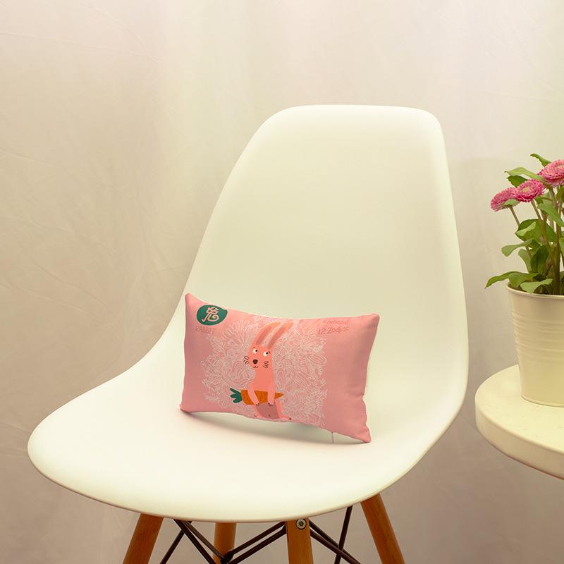 Двенадцать знаков зодиака, сатиновый принт, подголовник для автомобиля, мультяшный, удобный, подушка для поясницы из ПП-хлопка, домашняя подушка