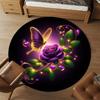1pc Butterfly Rose Round Chair mat Area Rug - Non-Slip, Floor Mat for Office, Bedroom, and Indoor Decor -1002227