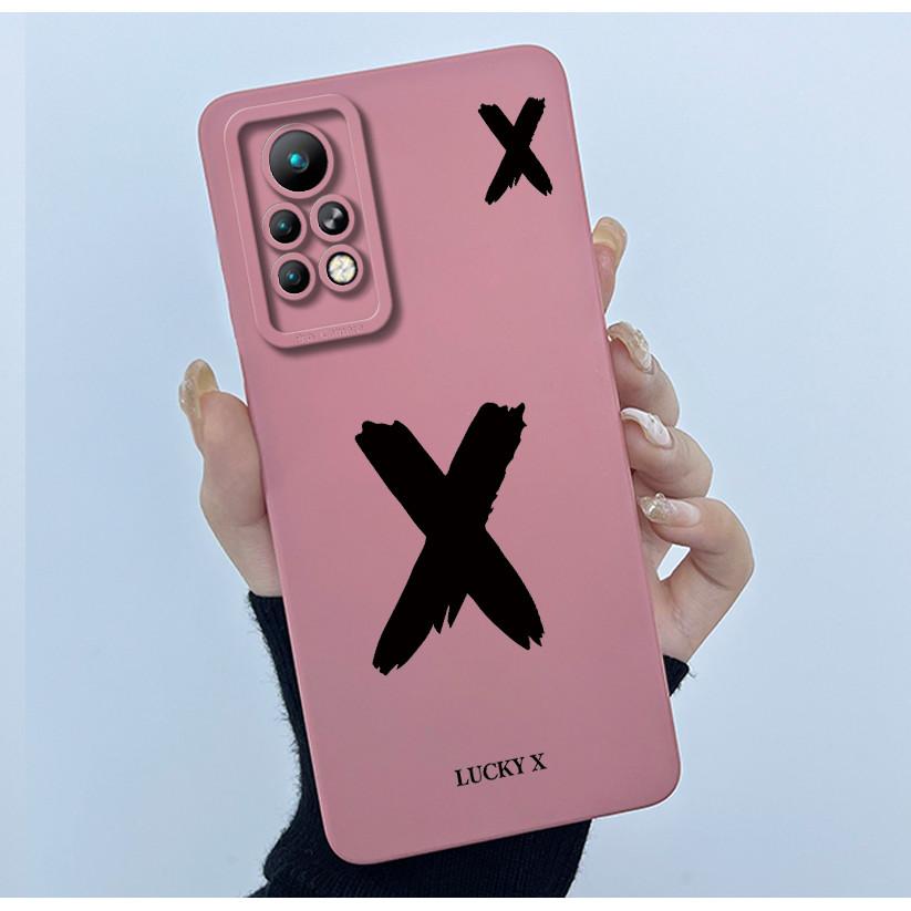 For Infinix Note 11s X698 Case infinix Note 11 Pro X697 Casing Shockproof Lucky Initial Letters Silicone Soft Matte Bumper Cover