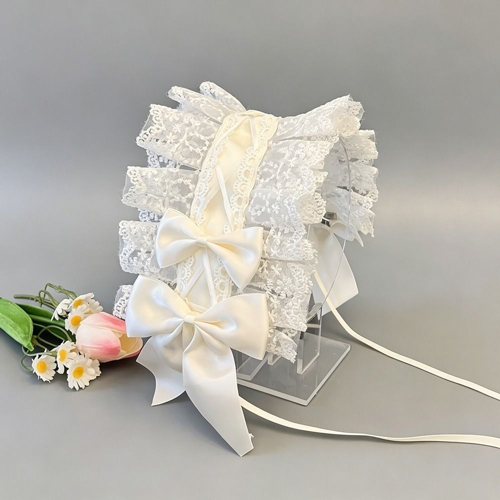 Sweet Bow Lace Bow Hairband Handmade Anime Cosplay Headdress Lolita Hair Accessories Cosplay Party
