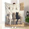 Уютный флисовый плед Cozy Cat Crew - Мягкий плед 280 г/м² для любителей кошек
