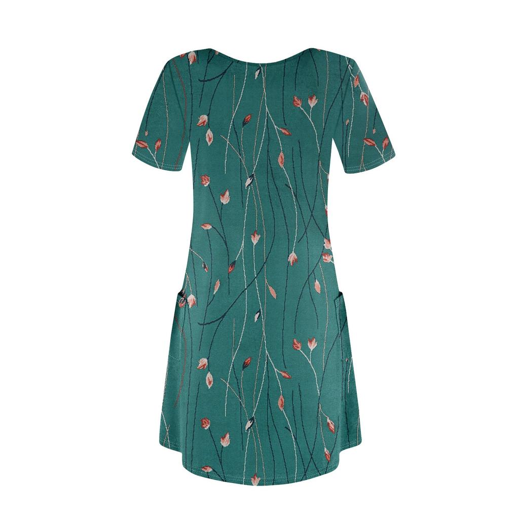 Женский повседневный сарафан с карманами, летнее пляжное платье в стиле бохо, цветочные блузки для женщин, футболки, платья с V-образным вырезом, свободные платья