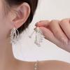 Rhombus Zircon Fringed Earrings Fashion Cold Style Temperament Earrings Niche Versatile High-end Earrings