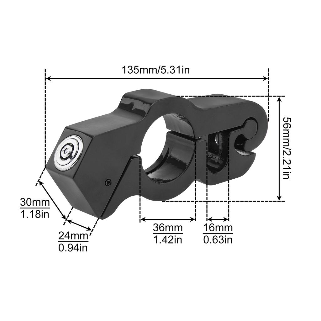 1 шт. сверхмощный регулируемый противоугонный замок на руль для мотоциклов, мопедов, спортивных велосипедов, скутеров и квадроциклов с 2 ключами