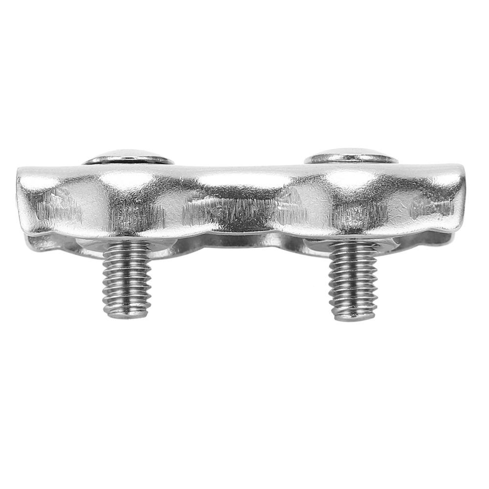 10pcs 304 Stainless Steel Steel Wire Rope Clip Double Grips Double Bolt Wire Clamp Electric Fences