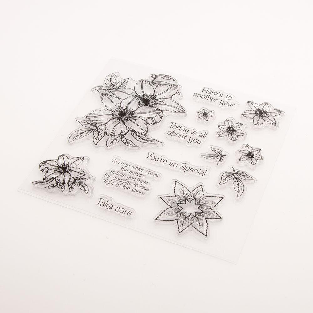 Flower Leaf Transparent Silicone Clear Stamps for Seal DIY Scrapbooking Photo Album Decor Butterfly Bird Parrot