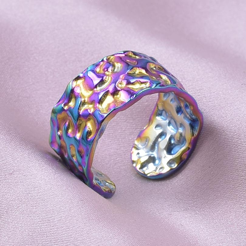 Irregular Open Stainless Steel Rings For Women Men Accessories Size 8 Simple Finger Ring Vintage Personality Jewelry Party Girl