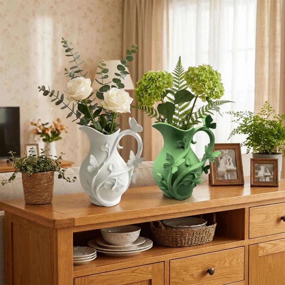 Decorative Butterfly Relief Vase 3D 3D Embossed Vase Creative Dried Flower Vase Home Decor