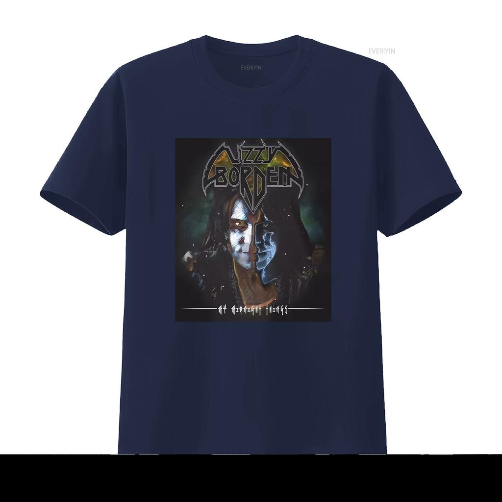 LIZZY BORDEN MY MIDNIGHT THINGS Print Black T Shirt for Men X Large vintage Washed Slightly Top For Everyday Wear Versatile