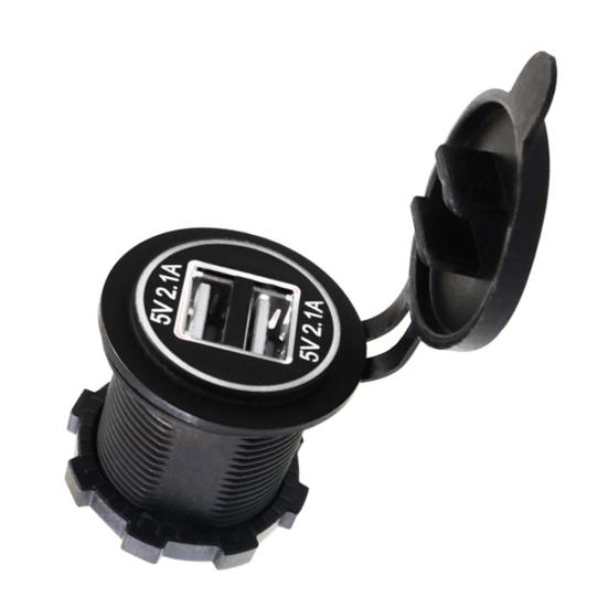 5V 2.1A Двойные USB-порты Светодиодный дисплей Автомобильное зарядное устройство для мотоцикла Телефон Адаптер