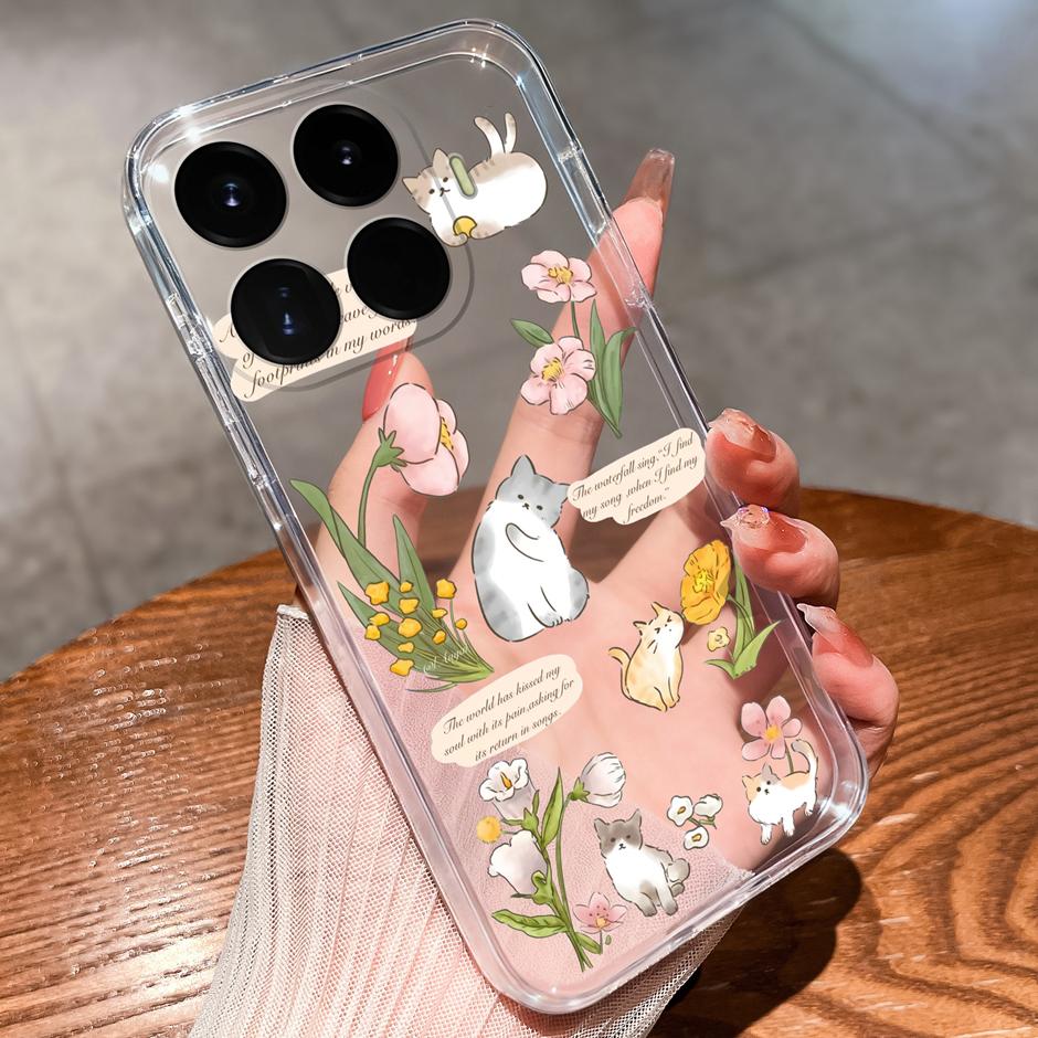 Чехол Для Xiaomi17T 17Ultra Красивый Цветок Астронавт Защита от Отпечатков Пальцев Прозрачный Чехол Для Xiaomi 17T 17 Ultra Coque Funda