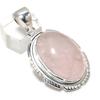 Natural Rose Quartz Gemstone 925 Sterling Silver Jewelry Pendant 2.05" N3y04