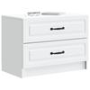 White Nightstand 62 x 34.5 x 44.5 cm Engineered Wood