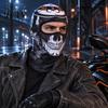 Ski Mask Balaclava Skull Print Face for Motorcycle Riding, Windproof Velvet Hiking Balaclava, Neck Gaiter Cover Outdoor Sports Cycling Cold Weather
