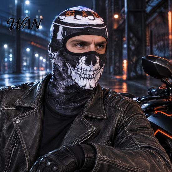 Ski Mask Balaclava Skull Print Face for Motorcycle Riding, Windproof Velvet Hiking Balaclava, Neck Gaiter Cover Outdoor Sports Cycling Cold Weather