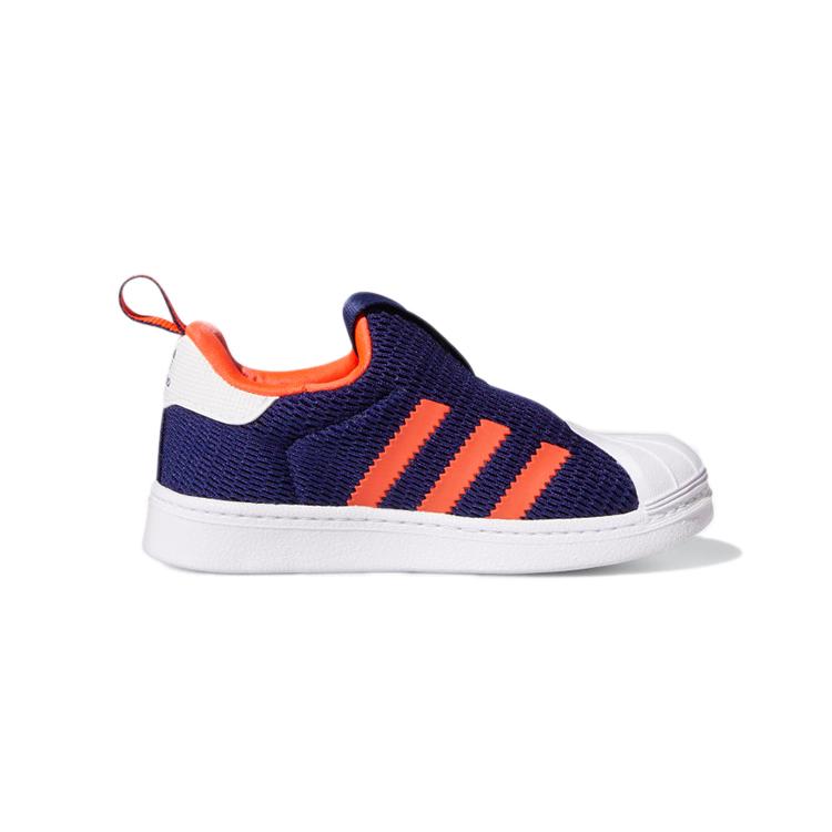 adidas Оригиналы SUPERSTAR 360 Устойчивые к истиранию Низкие кеды для малышей Синие Оранжевые Для младенцев и малышей Q46323