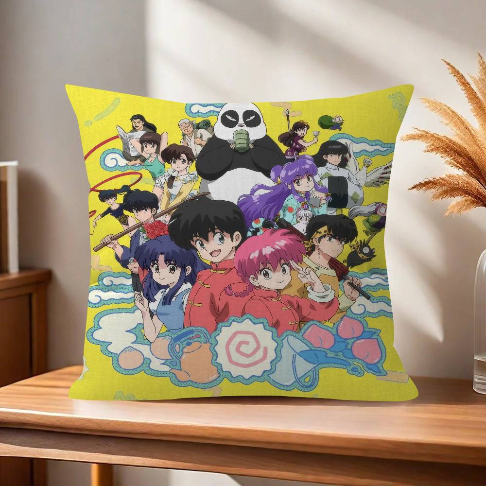 Anime Ranma Vintage Pillow Gift Home Office Decoration Bedroom Sofa Car Cushion Cover case x