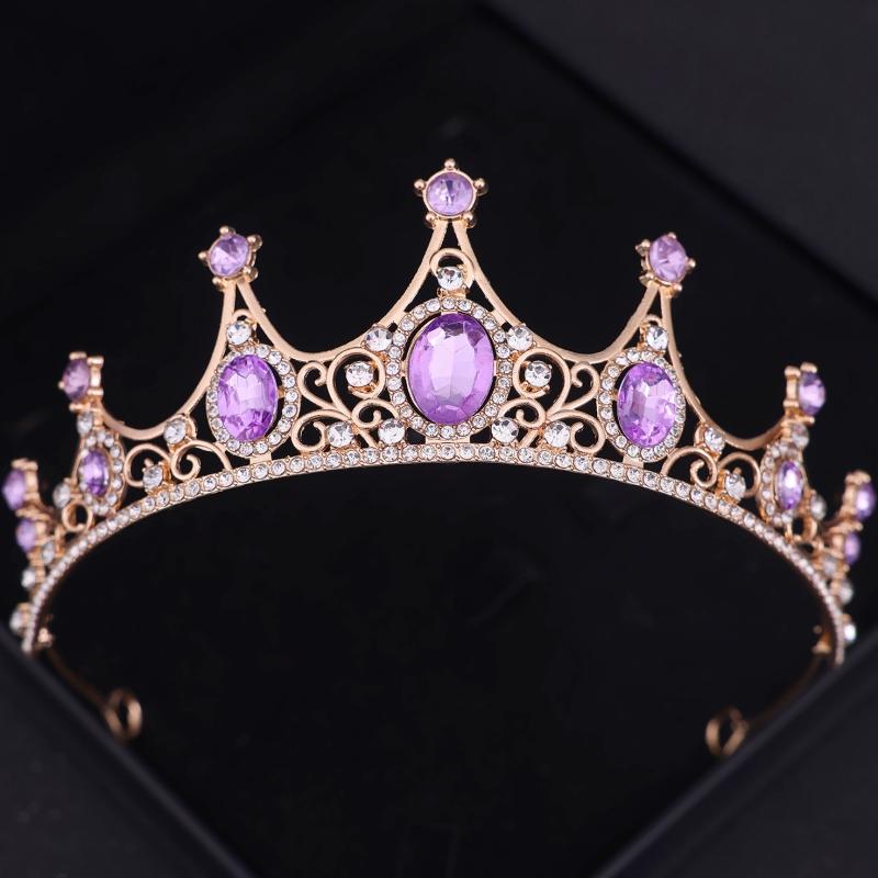 Baroque Vintage Princess Queen Bridal Crown Headwear Crystal Tiara For Women Wedding Crown Hair Dress Accessories Jewelry Crown