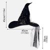 With Veil Halloween Witch Hat Mesh Yarn Cover Masquerade Cap Cosplay Accessories  Women's Costume