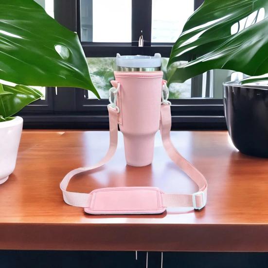 Water Bottle Carrier Bag Holder Adjustable Shoulder Strap Cup Sleeve Tumbler 30/40 Oz Water Bottle Sling Bag Sleeve Holder Carrier