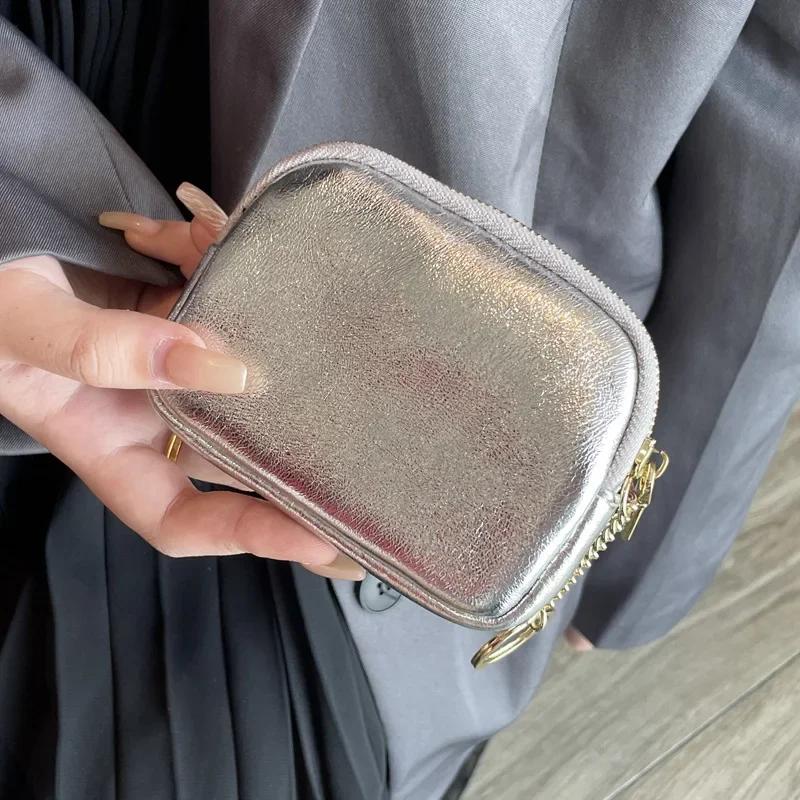 Small Money Bag Female Zipper Storage Bags Pouch Women Clutch Mini Coin Purse Genuine Leather Wallet Credit Card Cash Holder