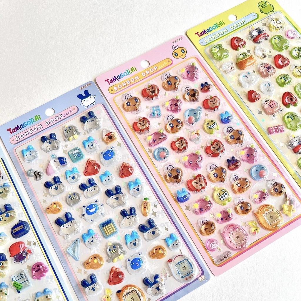 Anime Tamagotchi 3D Stickers Transparent Jelly Crystal DIY Decorative Mametchi Mimitchi Sticker Cute Desktop Phone Case Toy