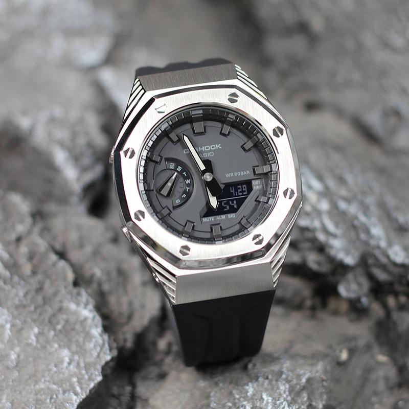 Casio Специальная коллекция GA 2100 1A1 Электронный механизм Резиновый ремешок Часы Унисекс Черный циферблат GA-2100-1A1(Watch4--)