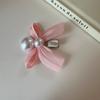 Trendy Bow Pearl  Hairpin Elegant Bangs Pearl Clips Fashion Bowknot Hair Clips  Wedding