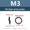Yigu 304 Stainless Steel Black Spring Washer - Thickened Split Design for Shock Absorption