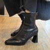 Модные женские ботильоны на высоком каблуке, массивные модные туфли для платья, дизайнерские 2025, зимние ботинки челси, женские новые готические туфли-лодочки, женская обувь