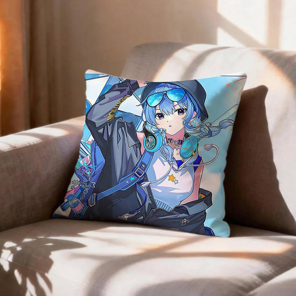 COOL Hoshimachi SSuisei Vtuber Pillow Case Pattern Printed Pillowcase For Living Room Sofa Cushion Cover