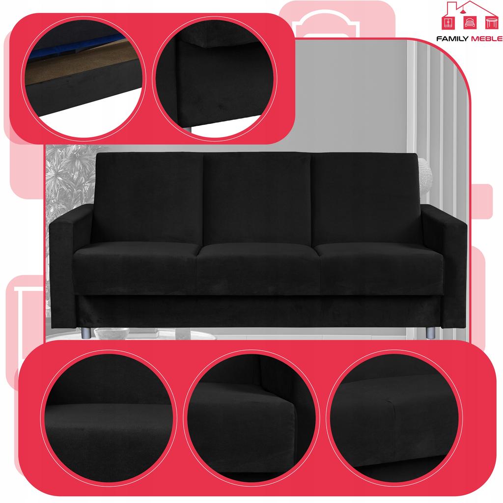 Sofa Sofa Alicja Sofa Bed Bonell Bed Family Furniture Black