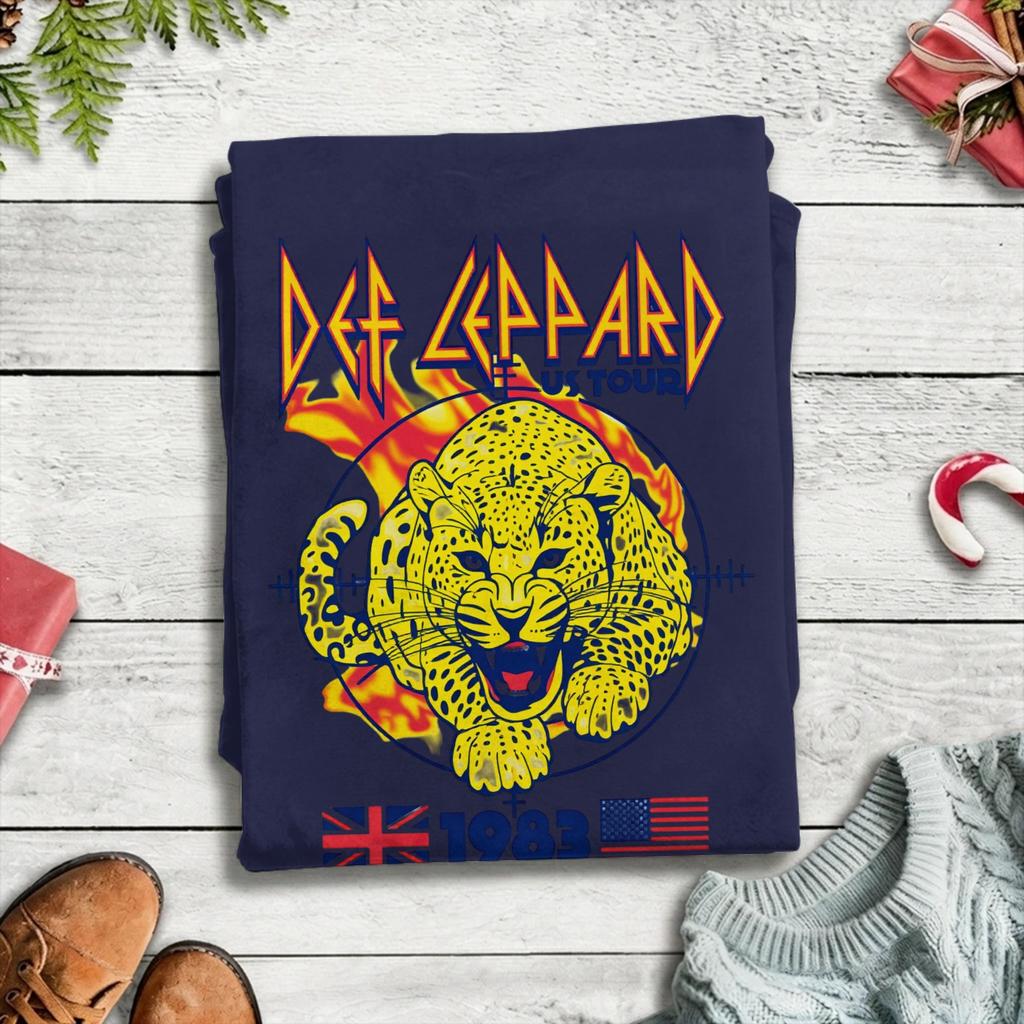 Awesome 1980s Def Leppard TShirt for Unisex Round Collar 100 Cotton T Shirts Short Sleeve Tees Unique Tops