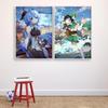 Аниме игры, персонажи, современные мультяшные качественные холсты с картинами, постеры, детская комната, художественное украшение для дома, живопись, подарки