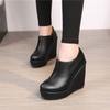 Fashion 2025 Autumn Winter New Stylish Women Ankle Boots Sexy Platform Round Toe Wedges Booties Ladies Boats Mujer Size 32-43 Black Beig