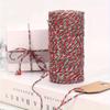 Christmas Polycotton Twine - Triple-Color (White, Red, Green) Gift Wrap Ribbon, 2mm Thick Craft String for Wrapping, Decorations, and DIY Projects
