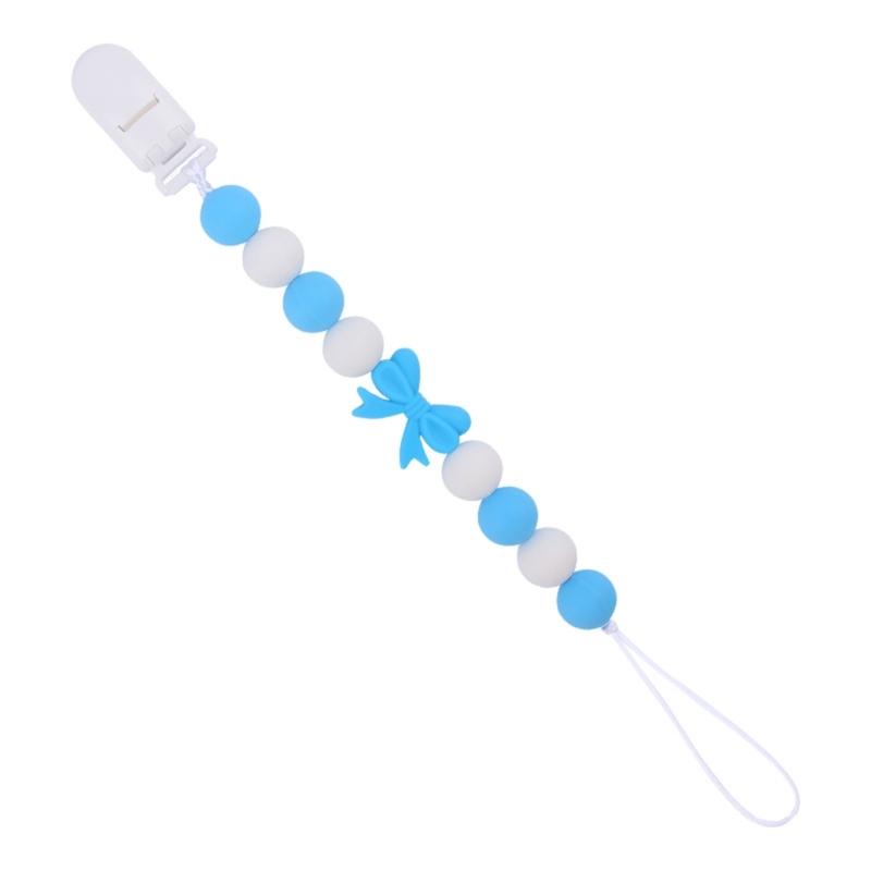 Upgraded Dummy Clip with Knot- for Baby BPA Free Silicone Pacifiers Clip Soother Chain Holders for Boys & Girls Gift