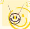 Umcho Ожерелье с эмодзи, разноцветная радужная цепочка со смайликом, однотонное ожерелье из стерлингового серебра 925 пробы для женщин, подарок на день рождения, ювелирные изделия